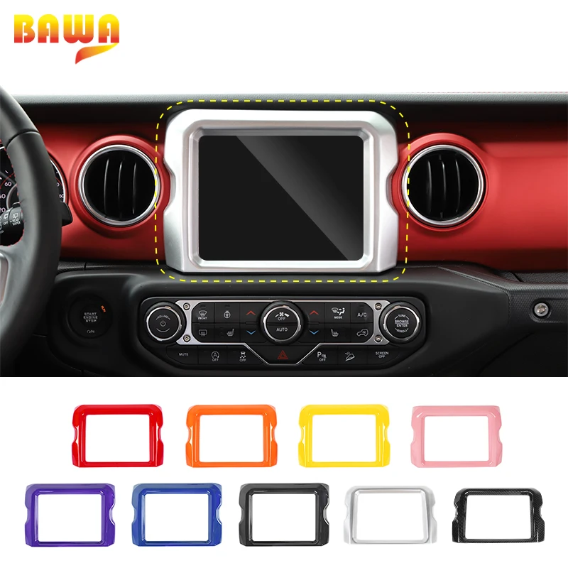 

BAWA Navigation Decoration Frame Cover Stickers Accessories for Jeep Wrangler JL 2018 2019 2020 for JT Gladiator Rubicon