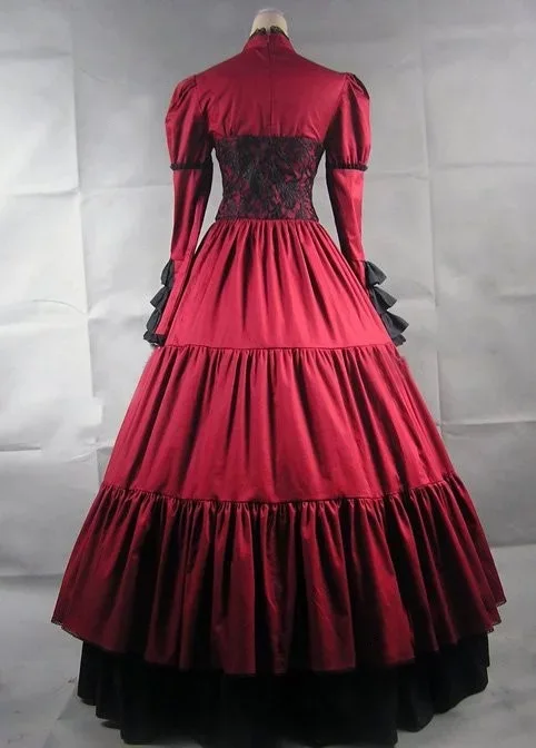 Женский Готический винтажный костюм для косплея маскарадное платье в пол с