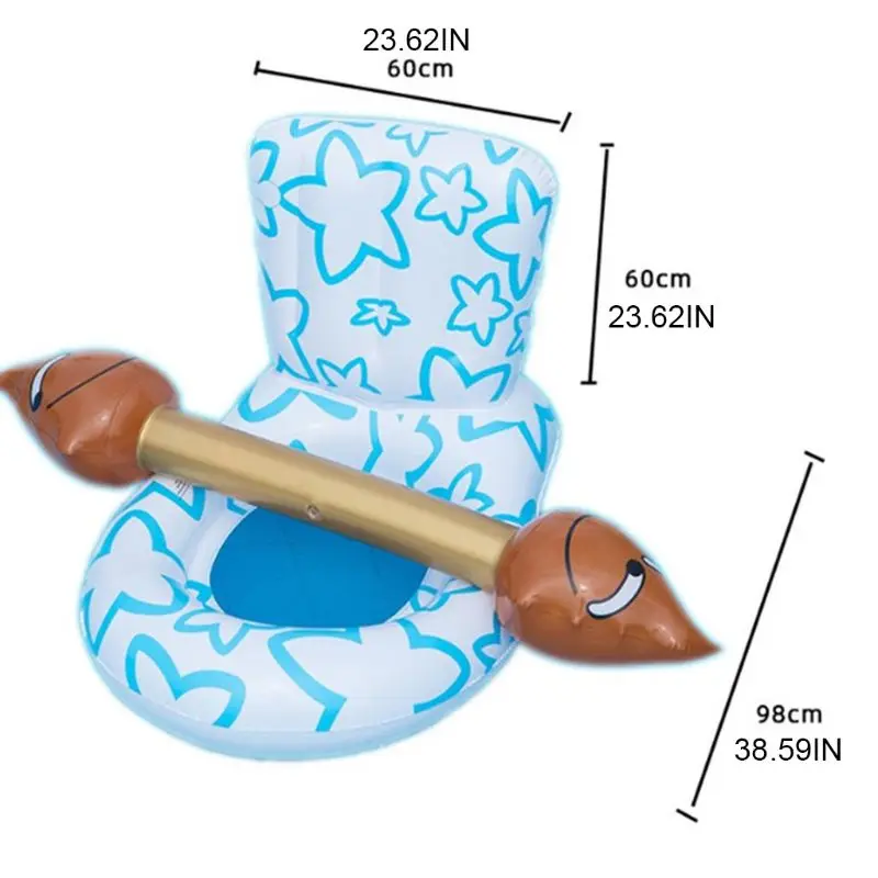 

2021 Swimming Pool Inflatable Floating Toilet Mount Chair with Blow Bar Funny Adult Children Party Water Sports Games Portable