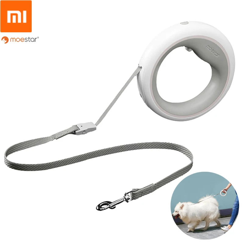 Xiaomi MOESTAR Выдвижной Поводок для собак кольцо светодиодное освещение гибкий