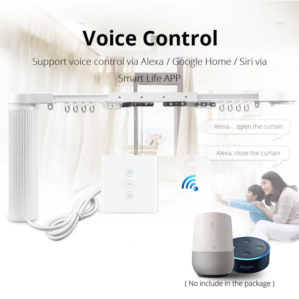 Zemismart электрический занавес мотор с Рельсом умный дом Tuya Smart Life APP Alexa Echo Google Home управление