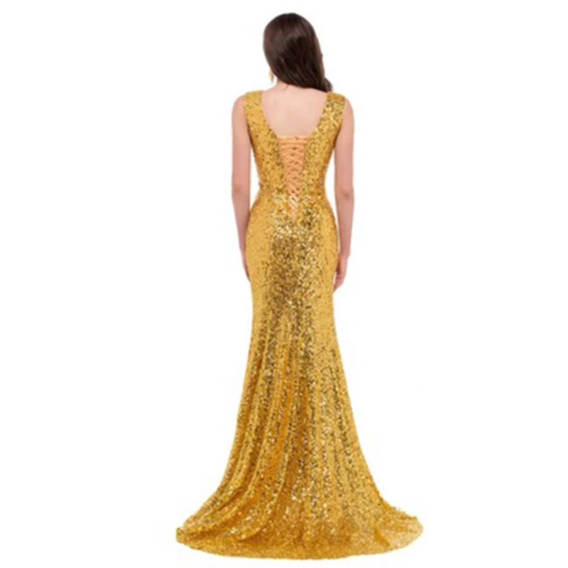 

2021 Dress Evening Dress New Sequined Fishtail Long Banquet Dress Elegant And Noble Temperament