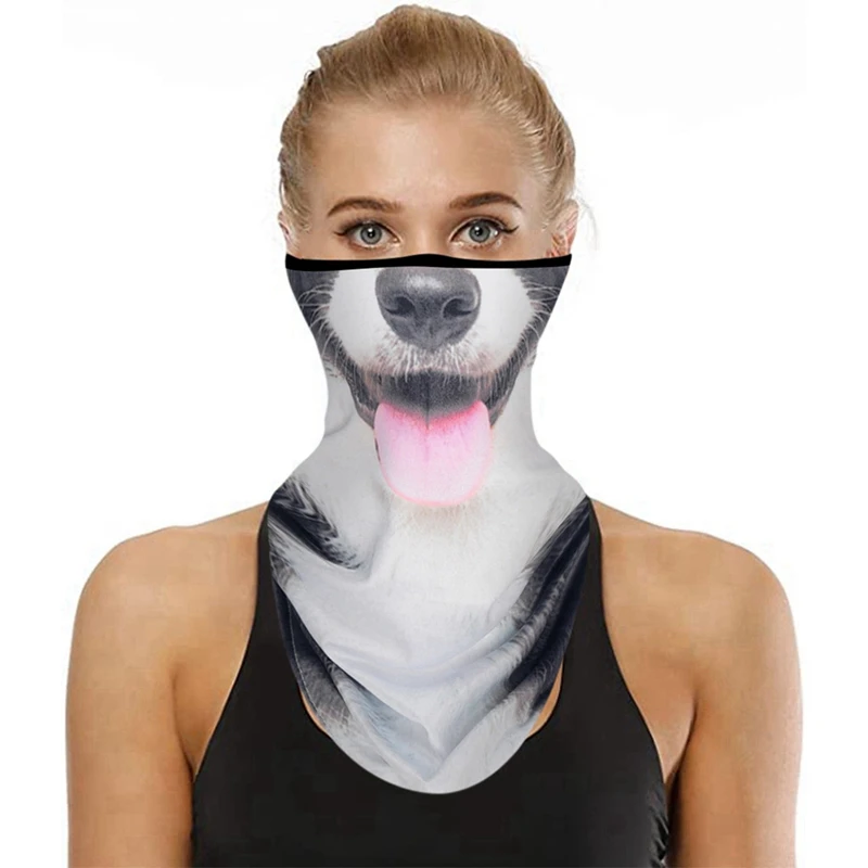 

4PCS 3D Animal Balaclava Half Face Neck Gaiter Windproof Face Scarves Headband Scarf for Cycling Camping