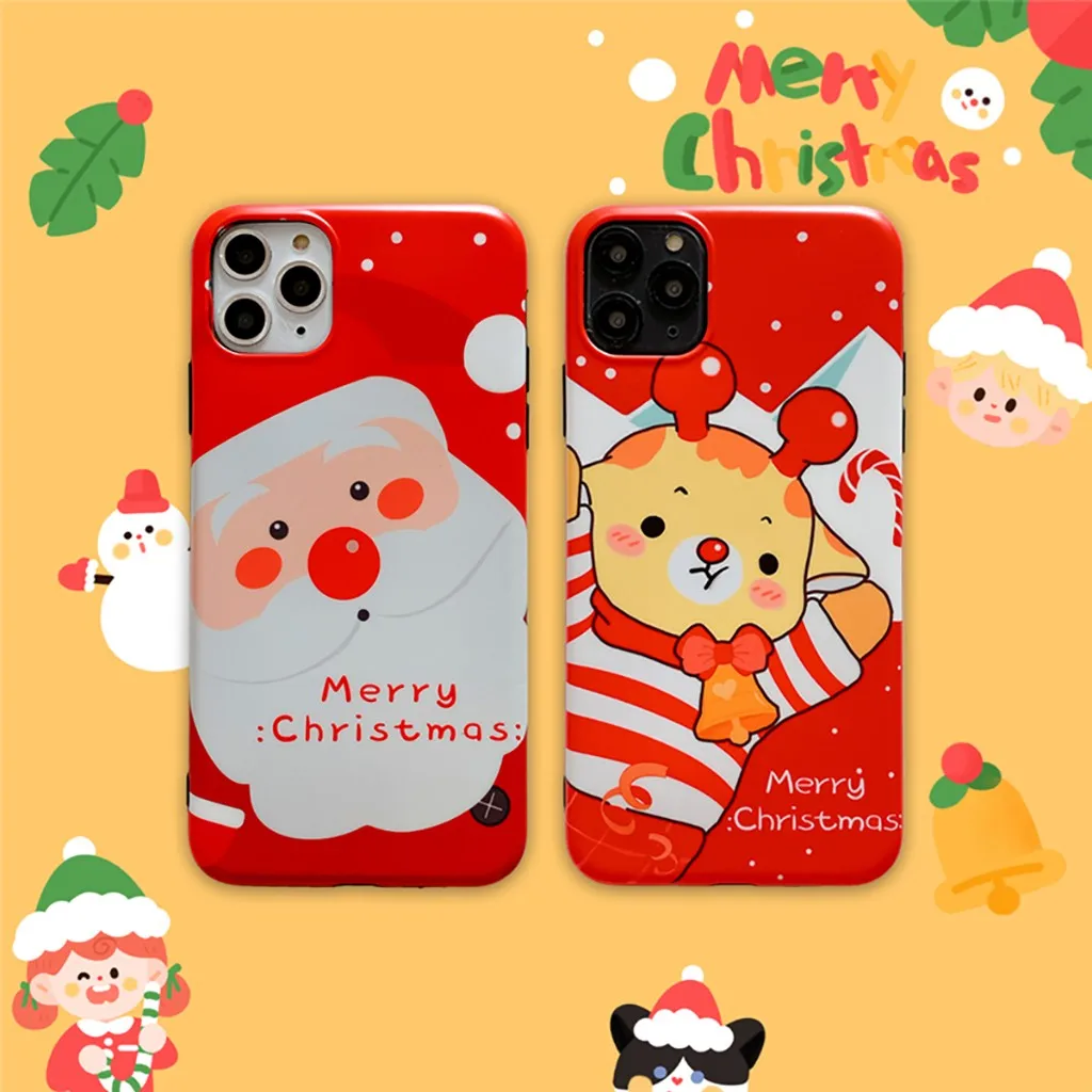 Рождественский подарок чехол для телефона iPhone 5 8 дюйма 6 1 мультяшный Санта-Клаус