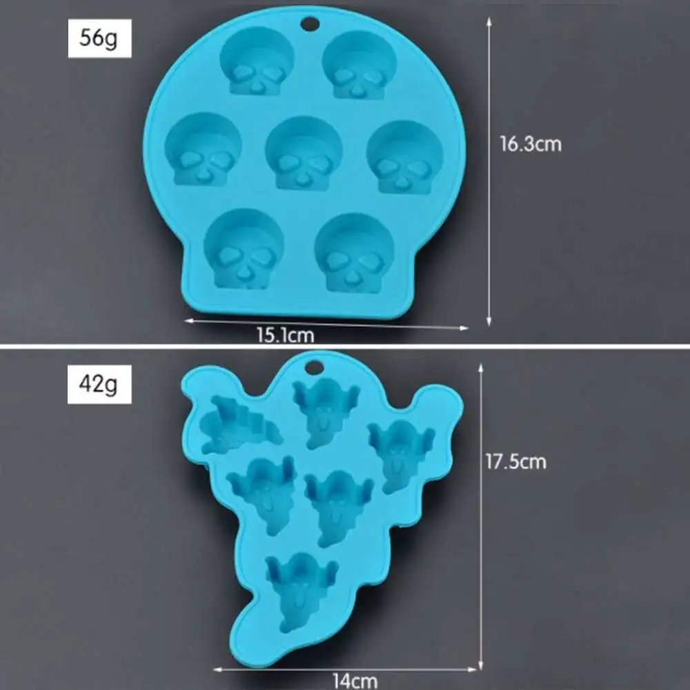 

4pcs Halloween 3D Silicone Mold Witch Bone Ghost Bat Cute Baking Cake Mould Soap Molds Cake