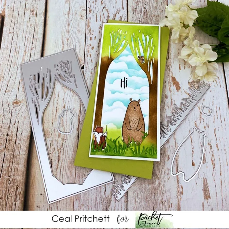 Два больших дерева фоновые металлические Вырубные штампы для скрапбукинга Новое