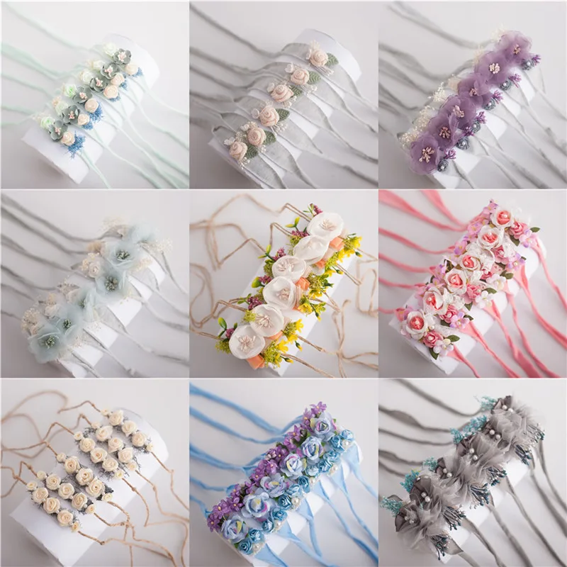 Diadema para ni&ntilde;a reci&eacute;n nacida, accesorios para el cabello, accesorios para el cabello de flores, de ni&ntilde;a, accesorios de fotograf&iacute;a infantil-3