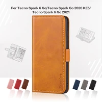 flip cover for tecno spark 6 go 2021 case leather luxury with magnet wallet case for tecno spark go 2020 ke5 phone cover