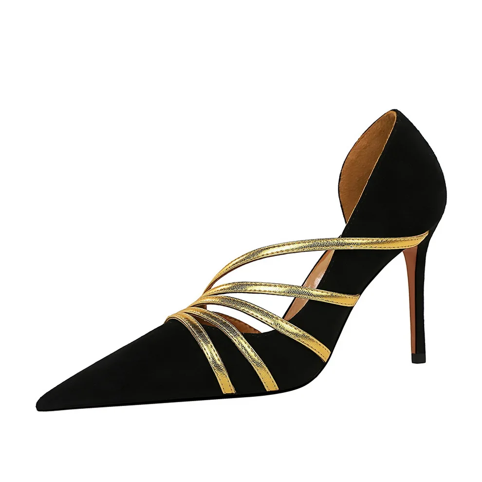 BIGTREE Women Shoe Sexy Nightclub Banquet Fashion 2021 Hollow Out High Heels Autumn Pointed Stiletto Elegant Pumps Single Shoes