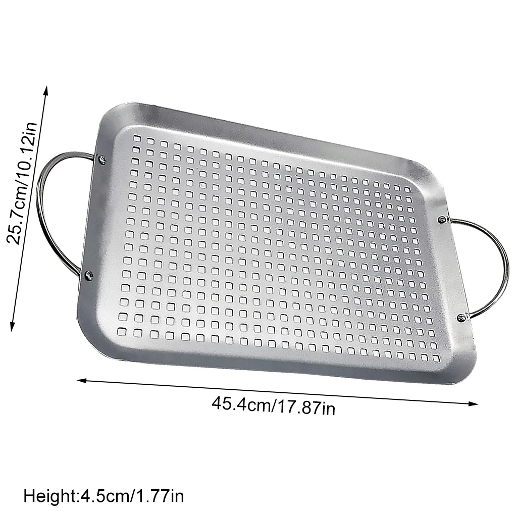 Гриль для барбекю из нержавеющей стали гриль-поддон овощей хлеба колбасы плоская