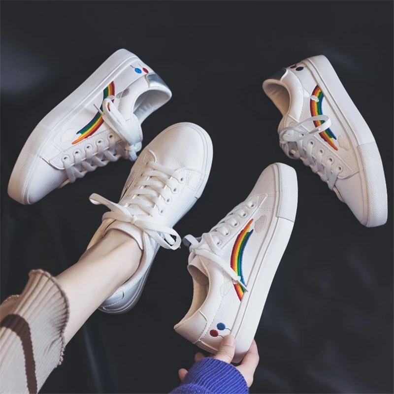 

Women's shoes fashion white sneakers thick vulcanized women's shoes 2019 spring and summer women's Korean casual shoes 122