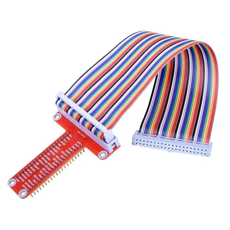 Расширительная плата для RPi GPIO + 20 см FC40 40pin плоский Радужный ленточный кабель