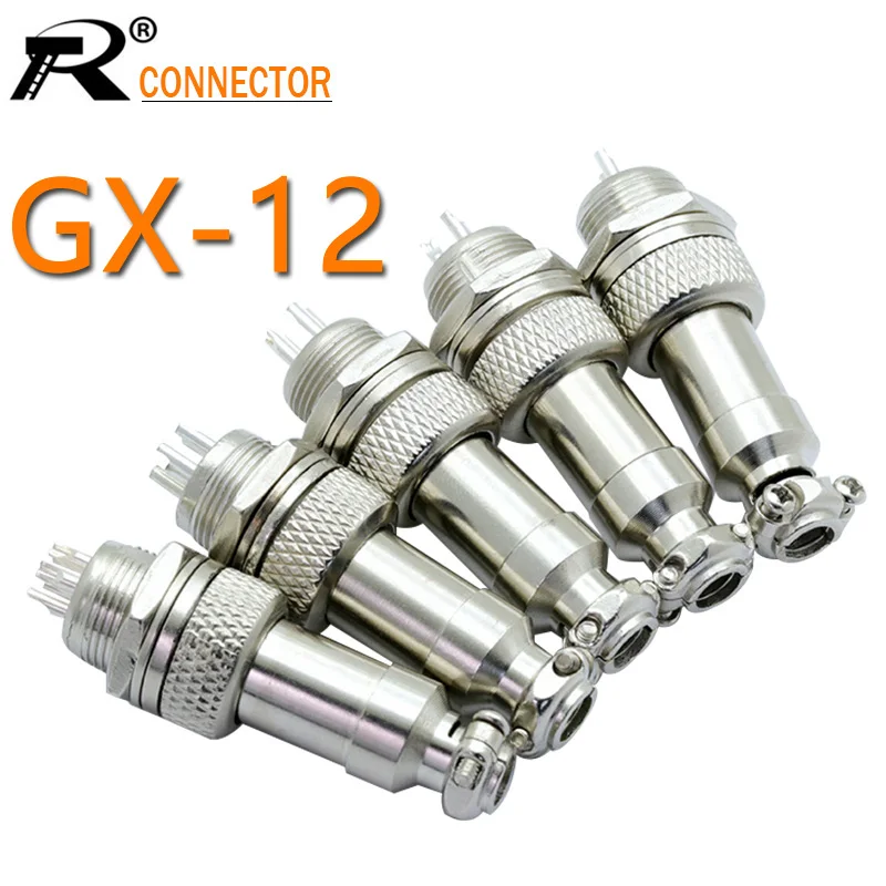 1 комплект GX12 2/3/4/5/6/7 штырьковый штекер + гнездовой разъем 12 мм для круговой