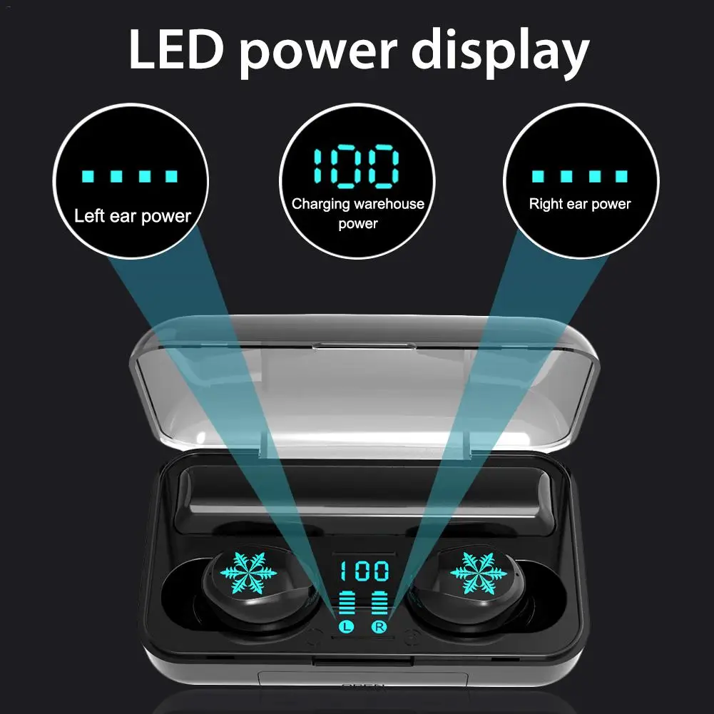 F9 наушники вкладыши TWS с Беспроводной Bluetooth гарнитура сенсорный In Ear спортивные