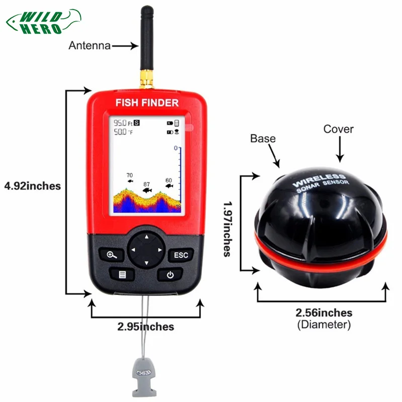 Wildhero умный портативный глубинный рыболокатор с беспроводным гидролокатором
