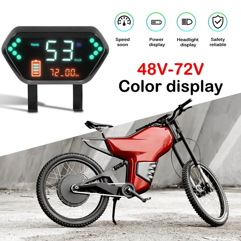 Kunray E-bike Motor Bike Display 48V-72V Universal Phase Halle Sensor LCD Tacho Display für elektrische Roller
