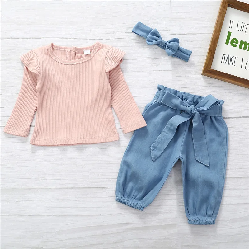 Комплект одежды для девочек Демисезонный детей цвета хаки с длинным рукавом