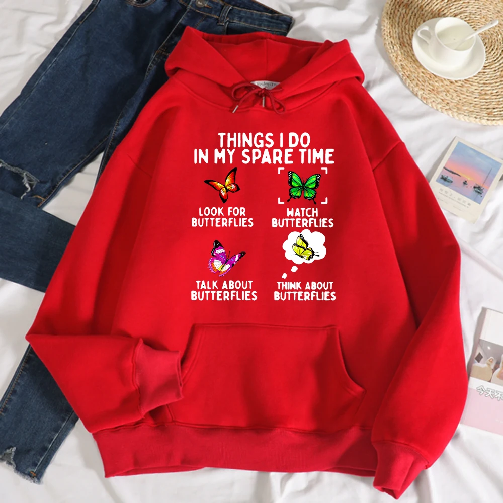 

Look For Butterflies Print Hoody Womens Fashion Fleece Sweatshirt Vintage Fit Casual Hooded Autumn Warm Oversized Streetwear Men