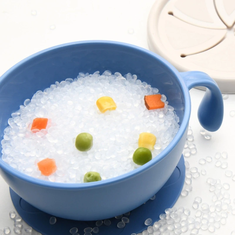 

Baby Sucker Bowl Slip-resistant Silicone Feeding Food Dishes Plate with Straw Drinking Tableware DXAD