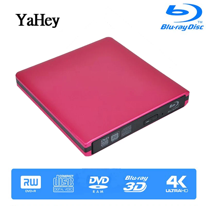 BD-RE Bluray Burner Writer BD-RW USB 3,0 внешний DVD привод портативный Blu ray плеер CD/DVD RW оптический привод для ноутбуков hp - Цвет: BD-RE