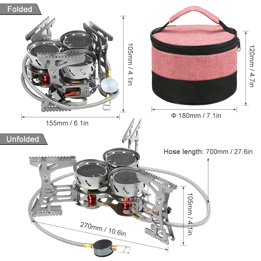 8000 Вт ветрозащитная плита кухонная посуда газовые горелки для кемпинга пикника варочная барбекю с газовый