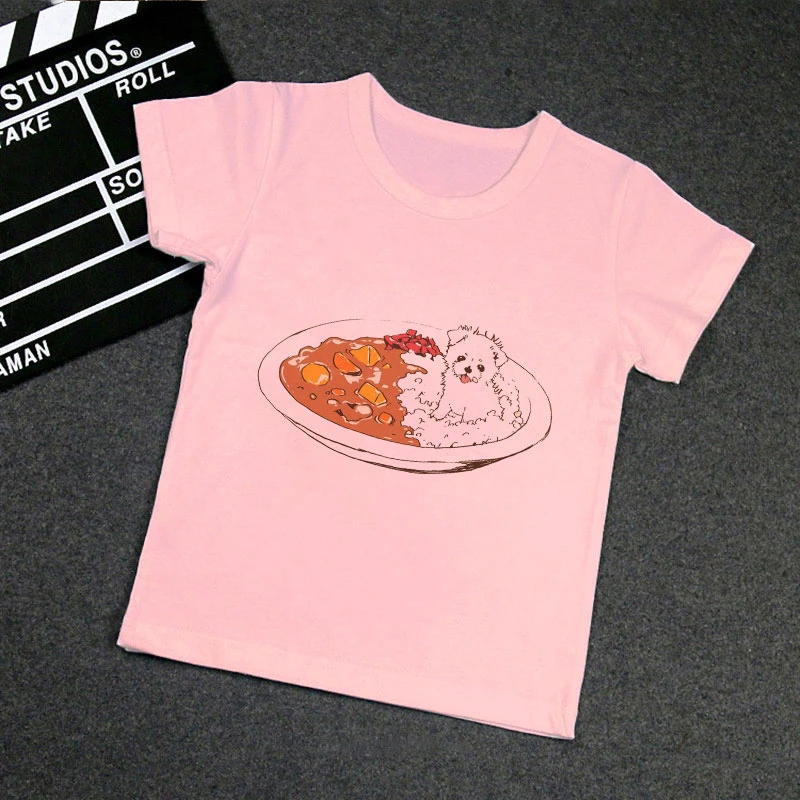 

Kids Funny Kawaii Cartoon T Shirt Harajuku Pink Short Sleeves T-Shirt For Boys Girls VOGUE Summer Shiba Inu Angel Print T Shirt