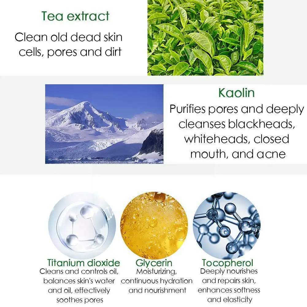 

Smear Green Tea Skin Care Deep Cleansing Blackhead Acne Face Shrink Remove Pores Care Moisturizing L7q3