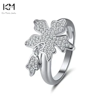 kiss mandy vintage dainty silver color finger ring leaves ring for women men couple party gift fashion brass jewlery or182