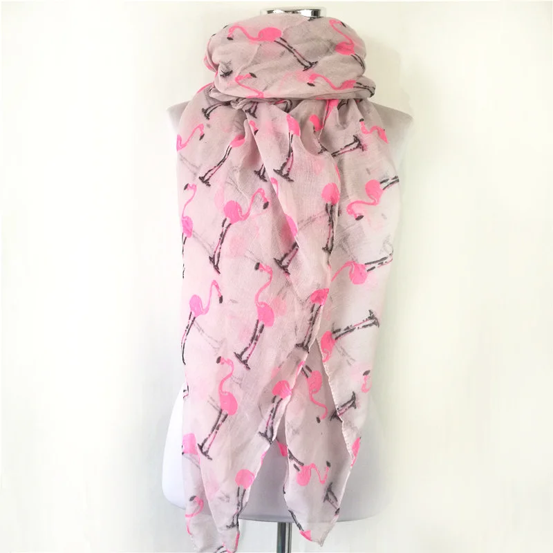 Новый модный шарф с фламинго птицами в виде животных женские шарфы шали длинные