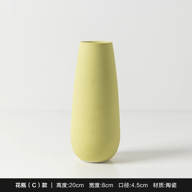 

Nordic Style Simple Ceramic Vase Ornament Tv Cabinet Dining Table Dry Flower Decoration