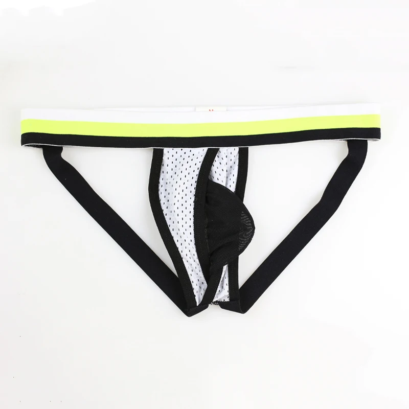 Мужские трусы стринги из нейлоновой сетчатой ткани черные танга бандаж с U