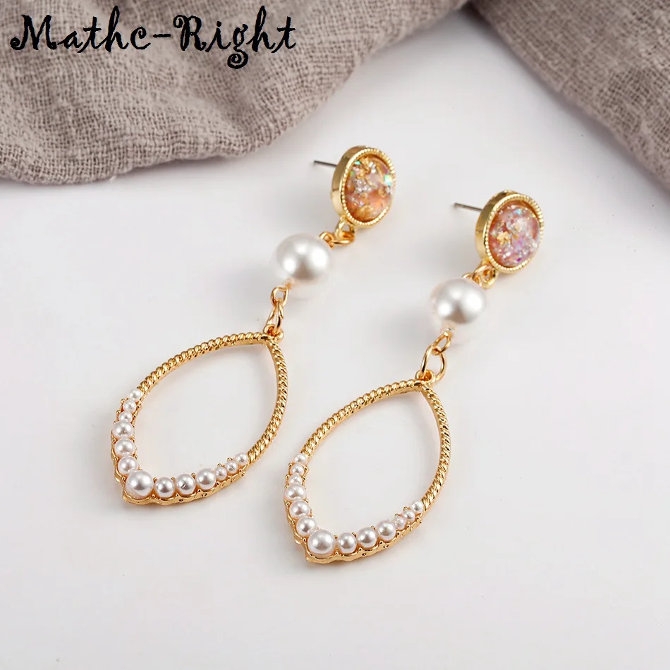 Женские эффектные модные серьги с жемчугом длинные висячие Висячие Ювелирные