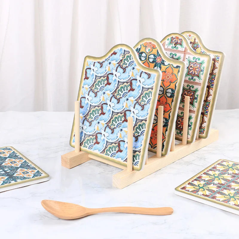 

Ceramic Heat-resistant Table Mat, Modern Creative Household Mat bowl , Moroccan Style Cup Mat