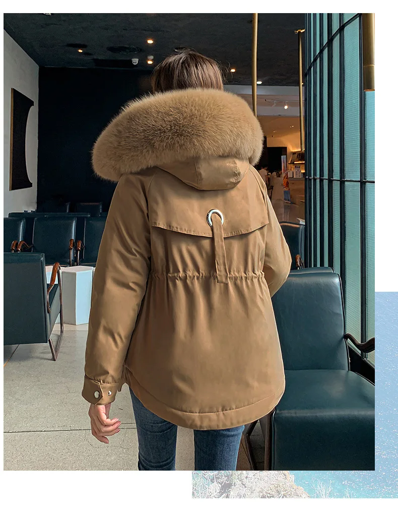 

Cotton jacket women 2021 winter new style Korean version of fur collar ladies short pie overcoming hooded cotton jacket women