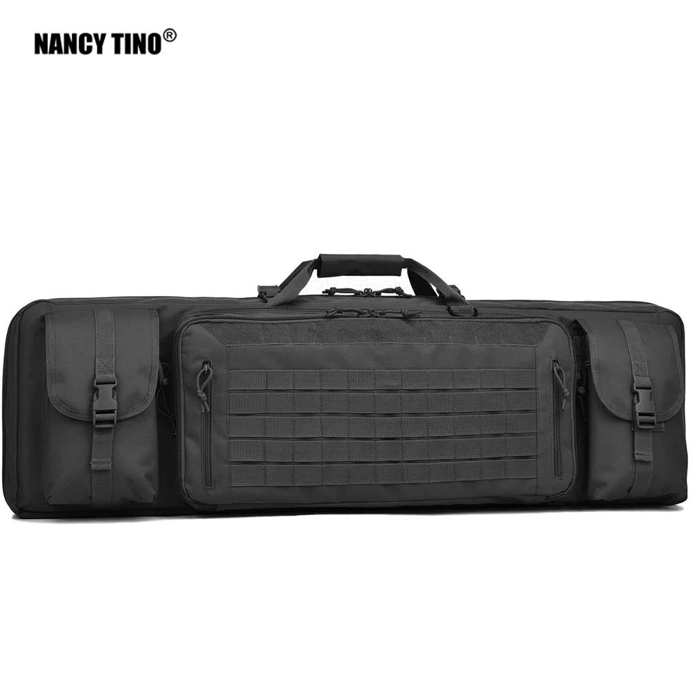 

Double Long Rifle Gun Case Bag Tactical Rifle Backpack Pistol Soft Firearm Transportation Carbine Case Lockable Compartment 42"