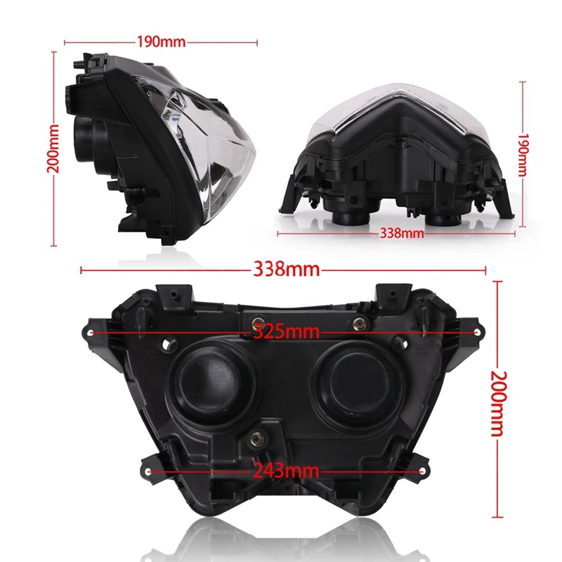 

Motorcycle Headlight Lamp Assembly with Motorcycle Tail Light LED Integrated Signal Brake Light Turn Signal Indicator