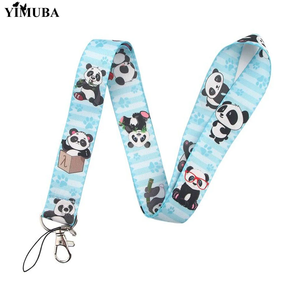 Брелок YIMUBA в виде милой панды шнурок с животными для ID-карт держатель сотового