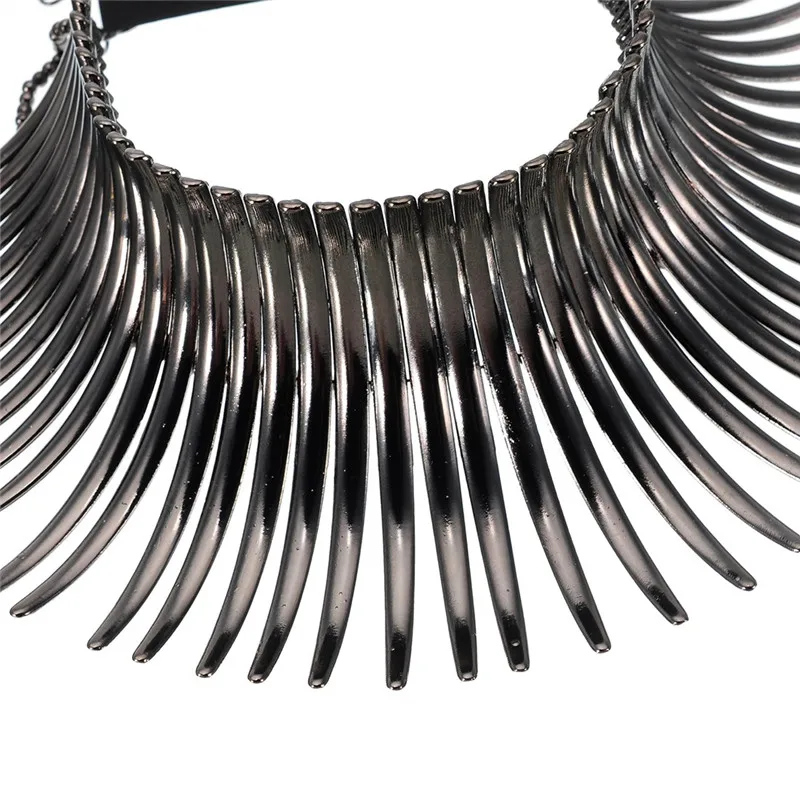 Модные ювелирные изделия черное блестящее ошейник массивное Массивное колье в