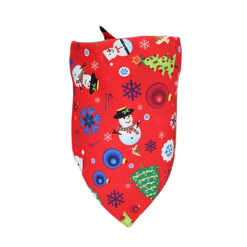 

Polyester Pet Bandana Bibs Christmas Puppy Scarf Cartoon Kerchief Dog Party Decoration Costume