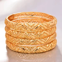 annayoyo 4pcslot ethiopian africa gold color bangles for women dubai bride bracelet african wedding jewelry middle east items