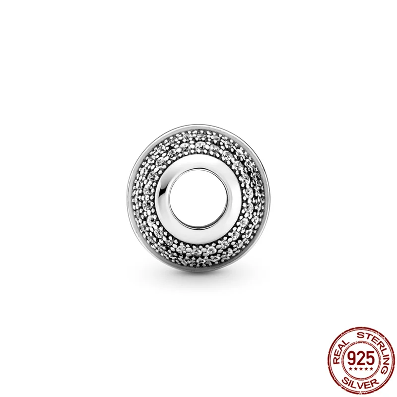 

2021New 100%925 Sterling Silver Pure Color Round Charm&Bead Fit Original 3mm Bracelet&Bangle Women Birthday Fashion Jewelry Gift