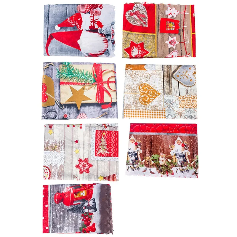 

1pcs Christmas Table cloth Dinner Party New Year Printed Rectangle PVC Tablecloth Christmas Table Cover Decorations