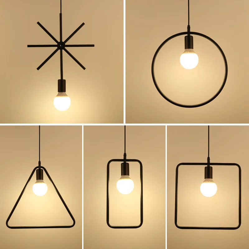 Винтаж кованого железа светодиодный подвесной светильник E27 ретро