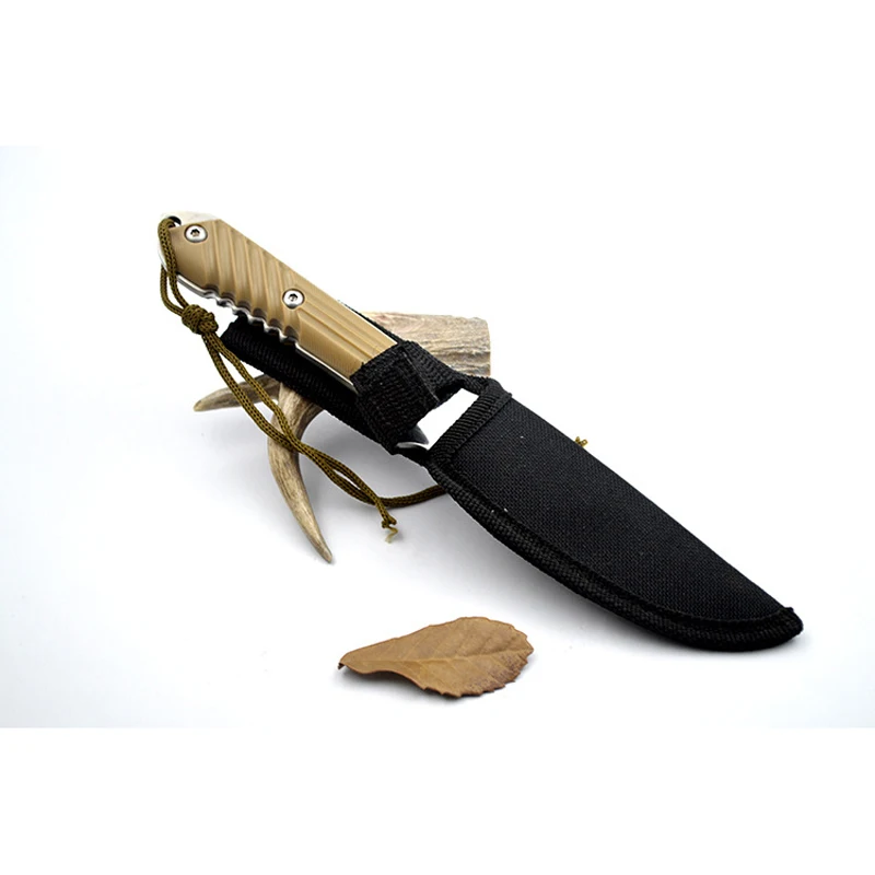 

Dropship ABS Handle Camping Knife Outdoor Hunting knives tactical 5cr15 Steel Fixed Blade Diving Knife With Nylon Knife Set