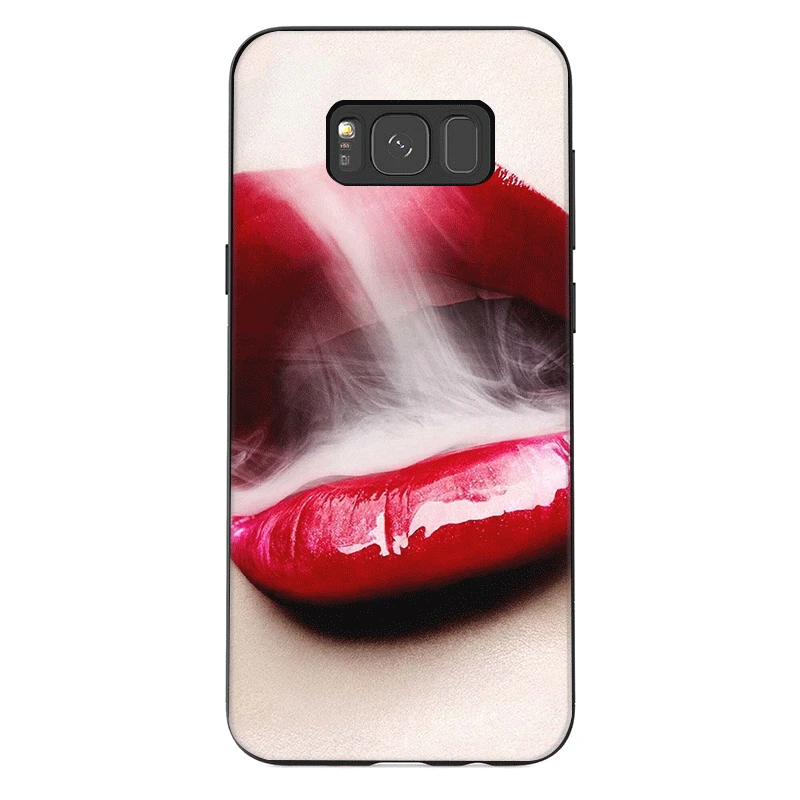 Silicome phone case for sansung J4 Core 2018 J6 Prime J7 Duo J8 M10 M20 M30 A2 Flame red lips Cute | Мобильные телефоны и