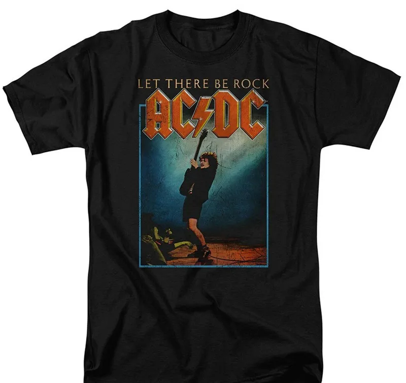 Эйниозавр модная мужская Acdc Let There Be Rock Album футболка смешная 100% хлопковая черная