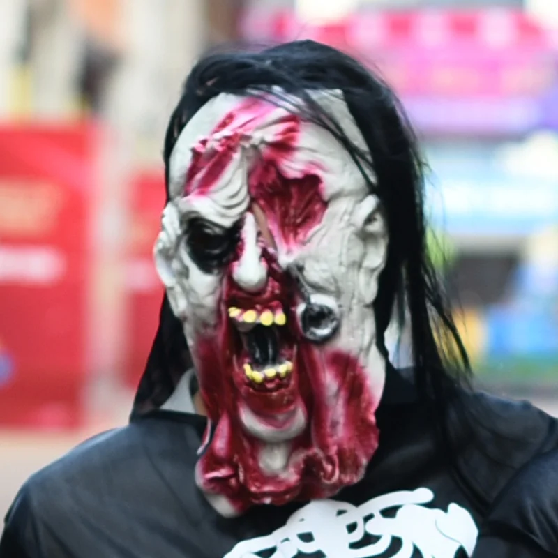 Хэллоуин Зомби Маска латекс ужас капюшон ролевые зла Кровавый Череп маска