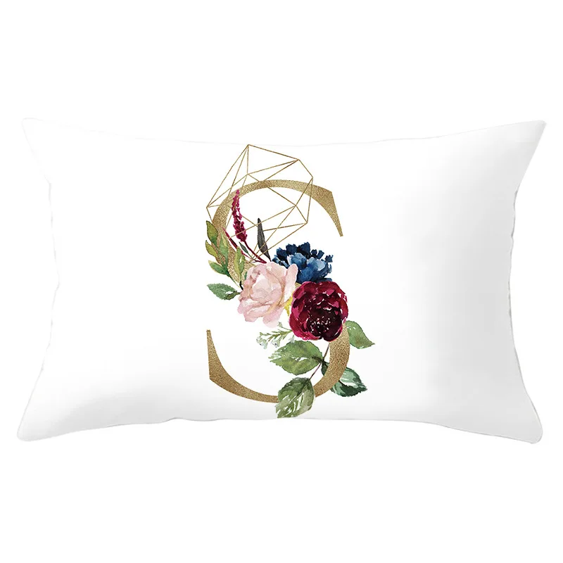 

Gold Letter Print Cushion Cover Peach Skin Bedroom Cushion Cover Sofa Pillow Cover Decorative Mat Decorative Pillow 30x50cm