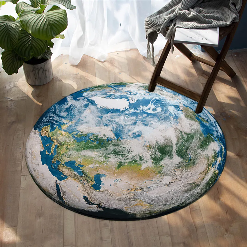 

Beautiful galaxy planet circle floor mat small rug bedroom living room home decoration
