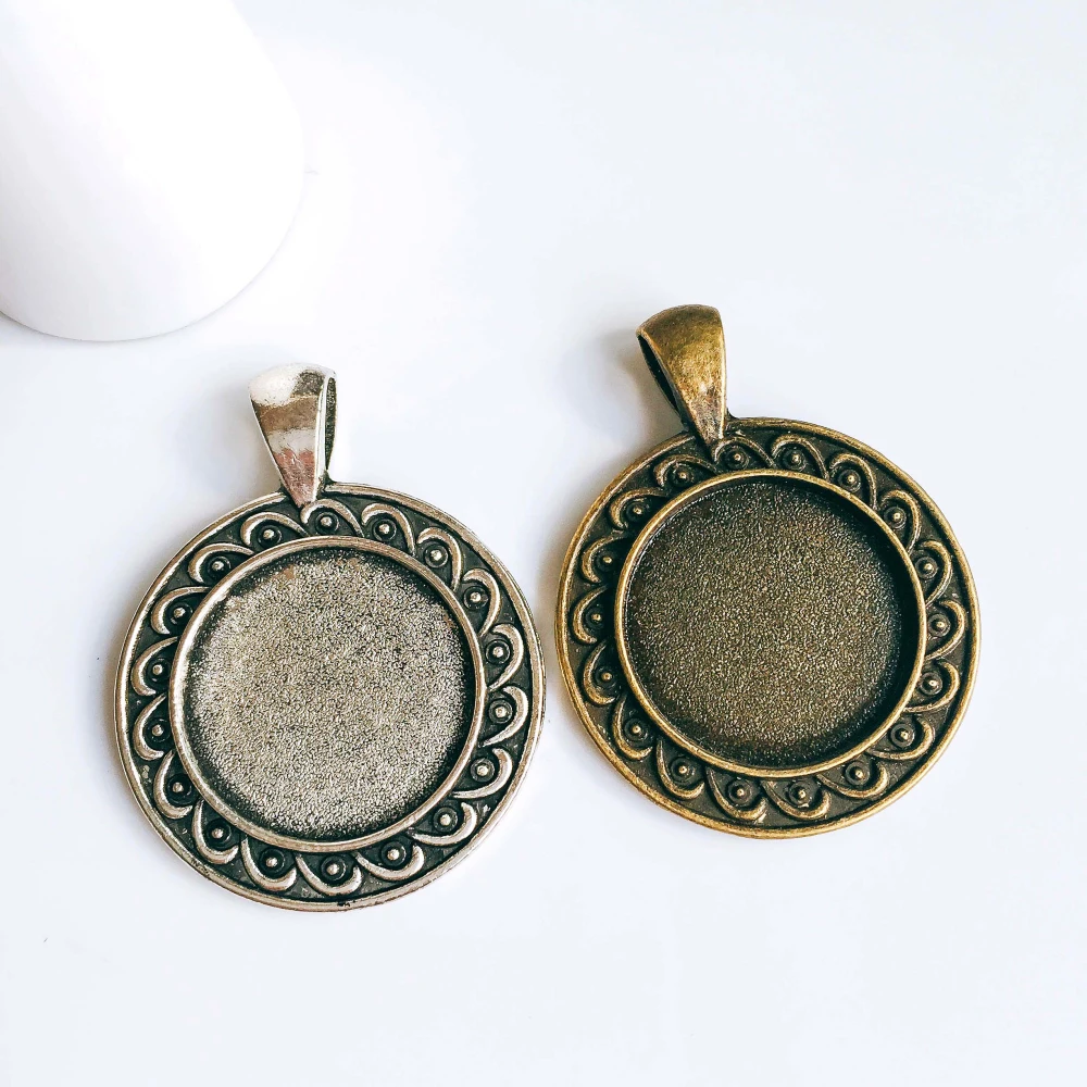 20 мм античный бронзовый серебристый цвет стеклянные заготовки под кабошон